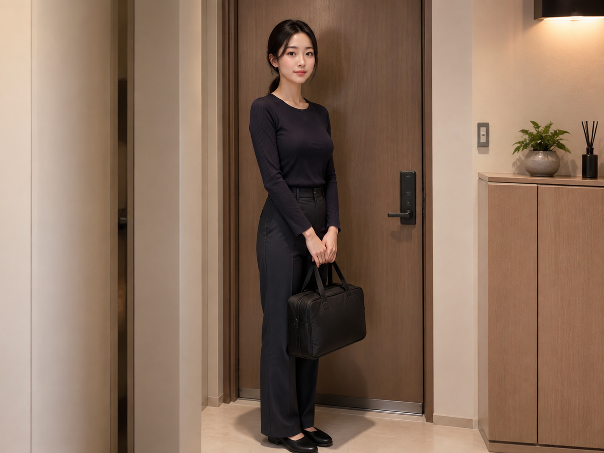하남 방문 홈케어 일정을 준비하는 젊은 성인 한국 여성 관리사